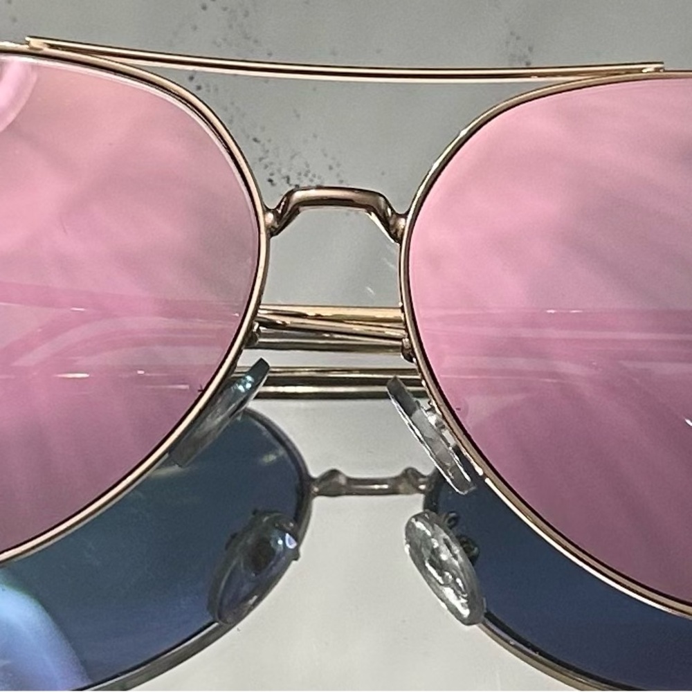 GREEK GLASSES: Stylish Gold Frame Aviator Sunglasses with Pink Mirror Lens